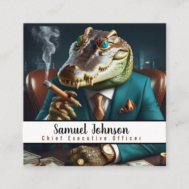 Executive Funny CEO Chief Executive Officer  Square Business Card (Front)