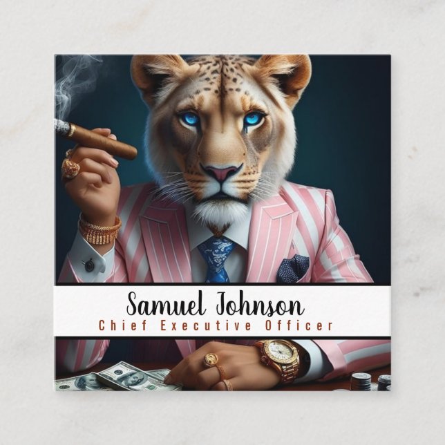 Executive Funny CEO Chief Executive Officer  Square Business Card (Front)