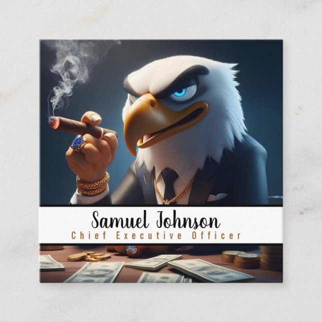 Executive Funny CEO Chief Executive Officer  Square Business Card (Front)