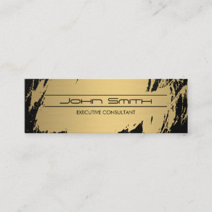 Executive Gold Brushed Lush Black Mini Business Card