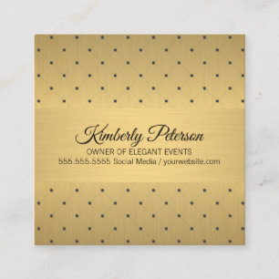 Executive Gold Metallic / Diamond Dot Patterns II Square Business Card