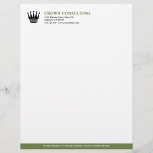 Executive green stripe custom logo professional letterhead
