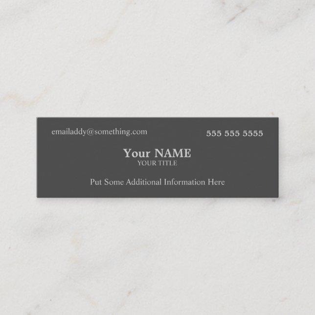 Executive Grey Mini Business Card (Front)