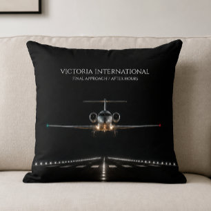 Executive Luxury Jet Arrival After Hours Throw Pillow