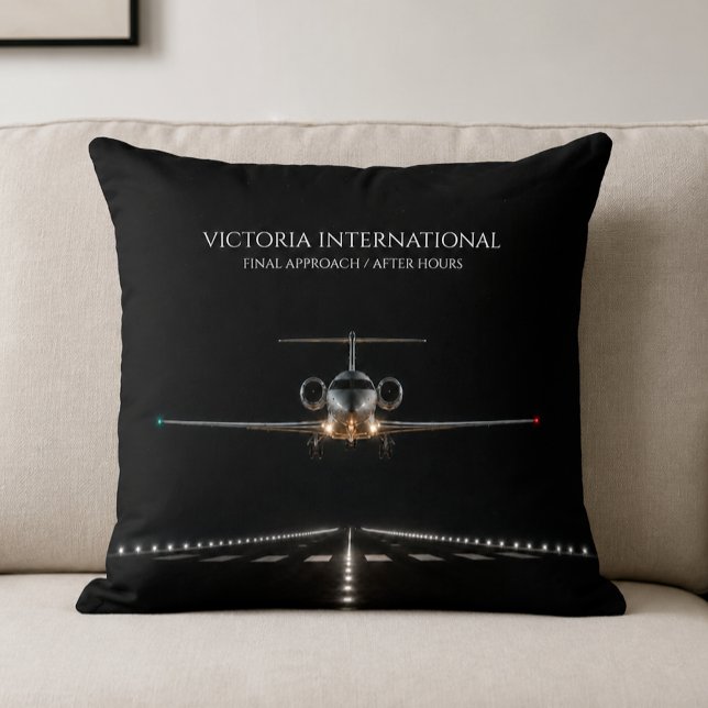 Executive Luxury Jet Arrival After Hours Throw Pillow (Creator Uploaded)