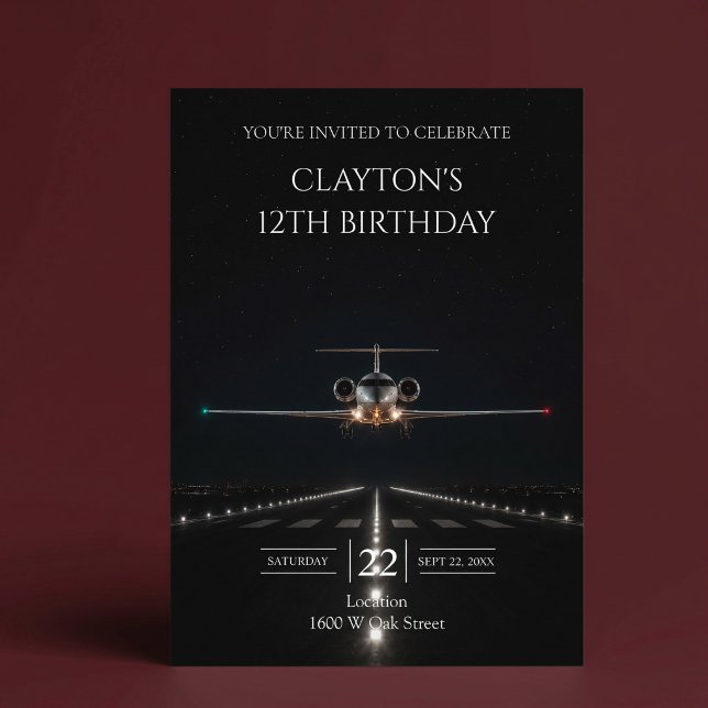 Executive Luxury Jet Arrival Birthday Party Invitation (Creator Uploaded)
