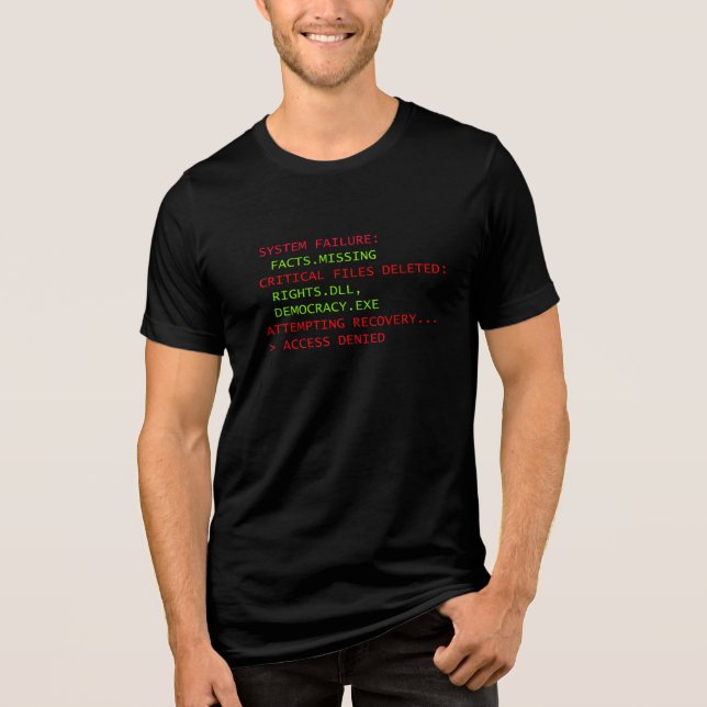 Executive Malfunction T-Shirt – Tech Rebellion Gra Tri-Blend Shirt (Front)