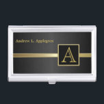 Executive Masculine Style | Monogram Business Card Holder<br><div class="desc">Professional Business Card Holders. ✔NOTE: ONLY CHANGE THE TEMPLATE AREAS NEEDED! 😀 If needed, you can remove the text and start fresh adding whatever text and font you like. 📌If you need further customization, please click the "Click to Customize further" or "Customize or Edit Design" button and use our design...</div>