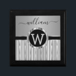 Executive Monogram | Black and Silver Gift Box<br><div class="desc">Keepsake Gift Box ready for you to personalize. 😀 If needed, you can remove the text and start fresh adding whatever text and font you like. 📌If you need further customization, please click the "Click to Customize further" or "Customize or Edit Design" button and use our design tool to resize,...</div>