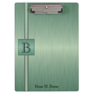 Executive Monogram Design - Emerald Clipboard