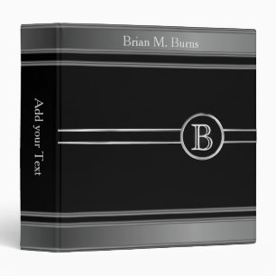 Executive Monogram Design - Metallic Steel Binder