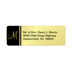 Executive Monogram Labels - Gold & Black