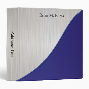 Executive Personalize Design - White Brush Steel Binder