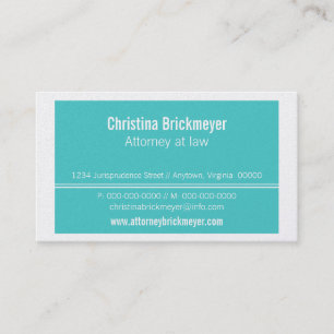 Executive Professional Business Card, Turquoise Card