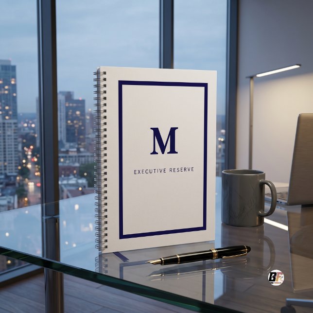 Executive Reserve Minimal Monogram Navy Notebook (Creator Uploaded)