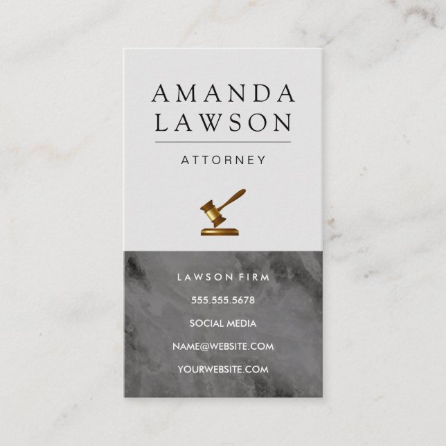 Executive Series | Marble Gavel Law Appointment Card (Front)