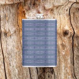 Executive Striped Blue  Hip Flask