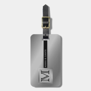 Executive Style Black & Gold Metal monogram Luggage Tag