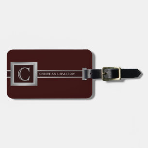 Executive Style Elegant Silver Metal monogrammed Luggage Tag