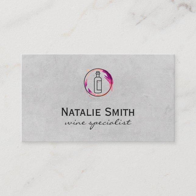 Executive Wine Bottle and Stain Business Card (Front)