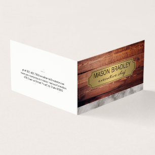 Executive Wood and Marble Gold Frame Business Card