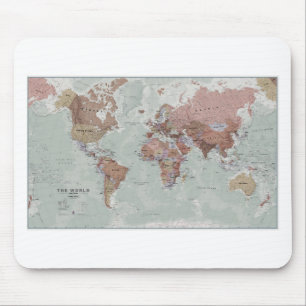 Executive World Map Mouse Pad