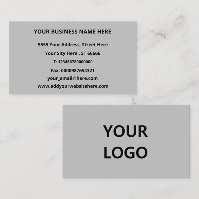Exemple de Carte de visite de nom de logo personna (Devant / Derrière)