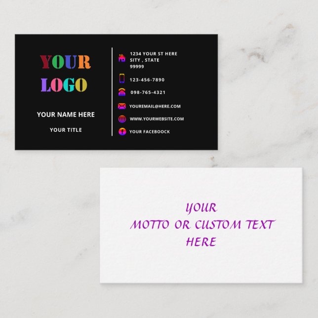 Exemple de cartes de visite promotionnelles conçue (Devant / Derrière)