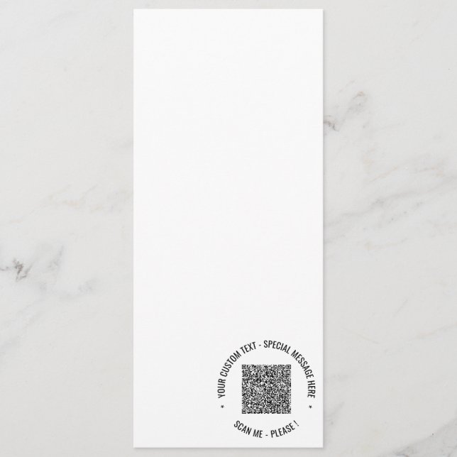 Exemple de code QR et de carte de menu texte perso (Devant)