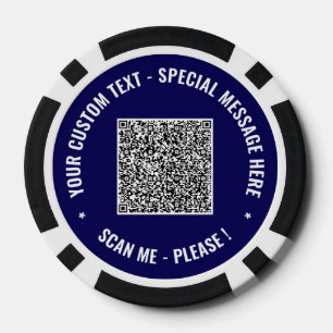 Exemple de code QR et de jetons de poker de texte 