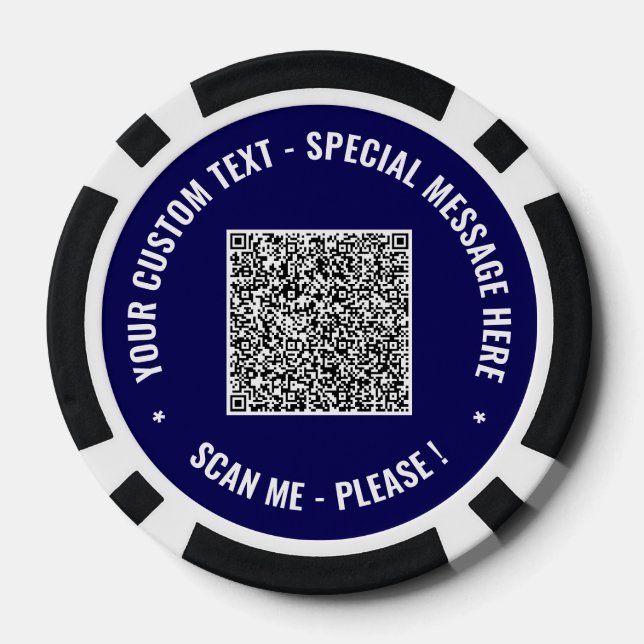 Exemple de code QR et de jetons de poker de texte  (Verso)