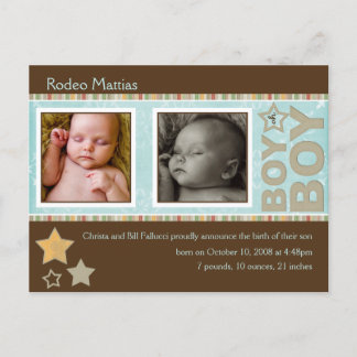 Exemple de Faire-part de naissance Rodeo Mattias
