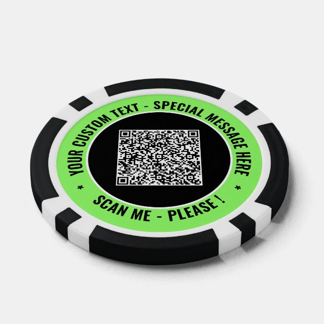 Exemple de jetons de poker à code QR avec texte et (Simple)