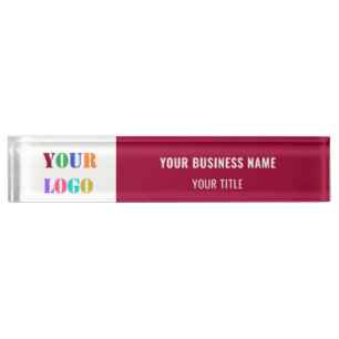 Exemple de plaque de bureau avec logo d'entreprise