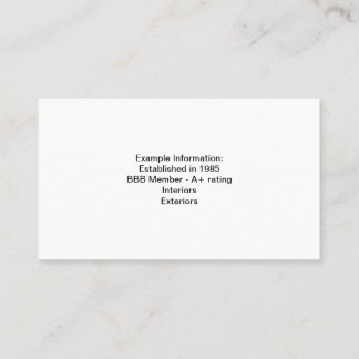 Exemple d'un carte de visite pour des affaires de