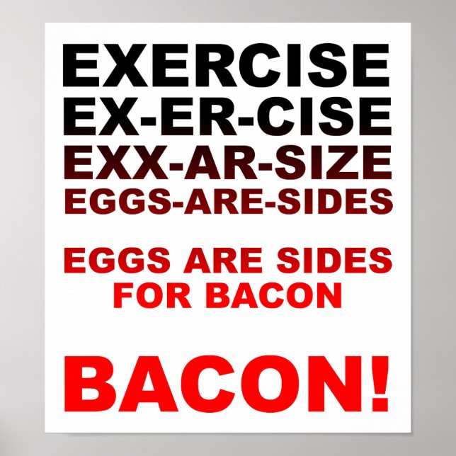 Exercice = Affiche drôle au bacon (Devant)