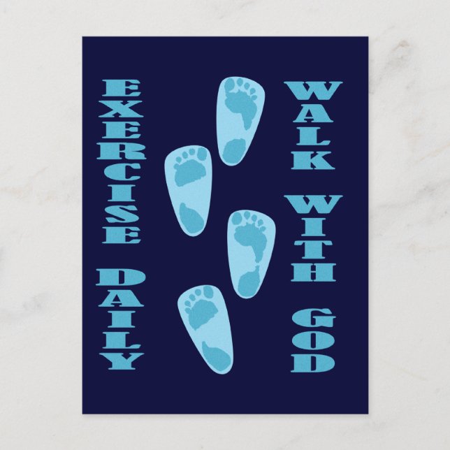 Exercise Daily - Walk with God (Matt 11:28-30) Postcard (Front)