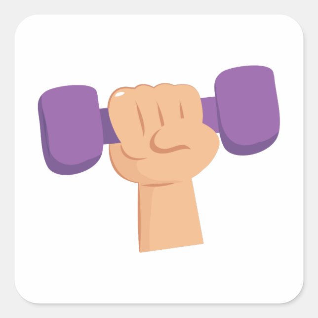 Exercise Dumbbell Square Sticker (Front)