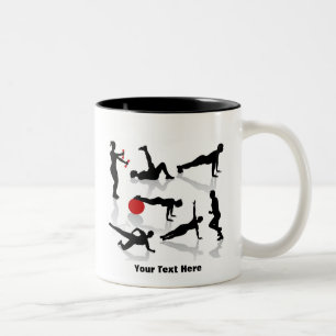 Exercise Figures (personalized) Two-Tone Coffee Mug