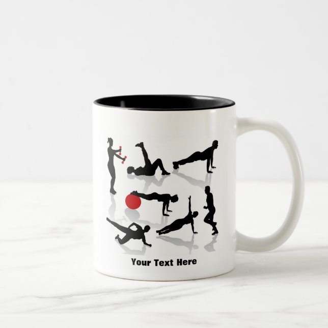Exercise Figures (personalized) Two-Tone Coffee Mug (Right)