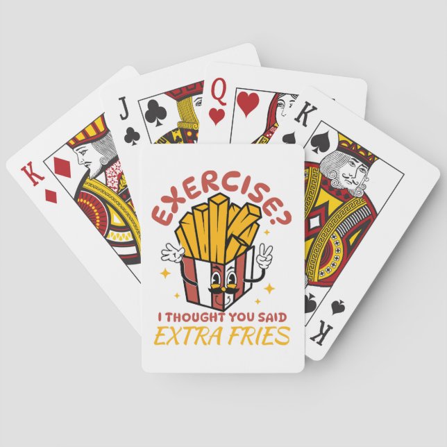 Exercise I Thought You Said Extra Fries Playing Cards (Back)
