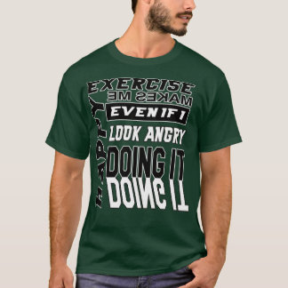 Exercise Makes Me Happy, Noir T-Shirt