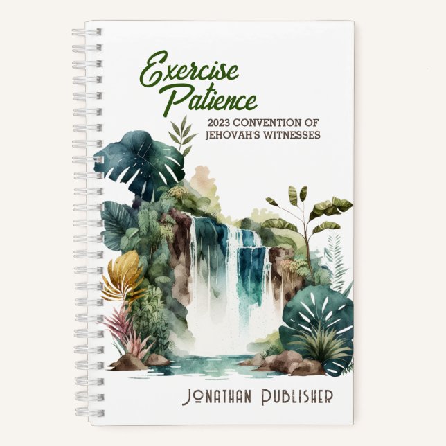 Exercise Patience Convention Tropical Waterfall Notebook (Front)