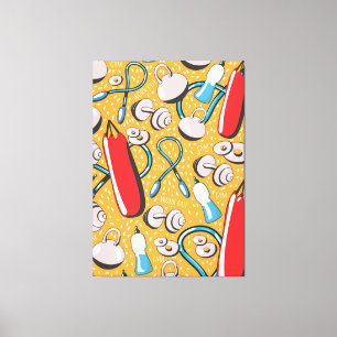 Exercise pattern canvas print