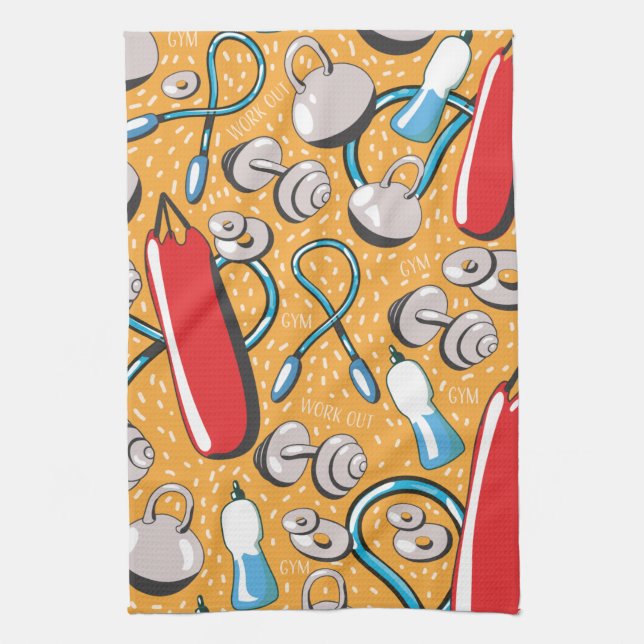 Exercise pattern kitchen towel (Vertical)
