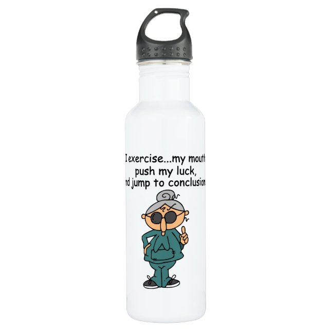 Exercise, Push, Jump Humour 710 Ml Water Bottle (Front)