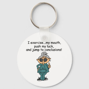 Exercise, Push, Jump Humour Keychain