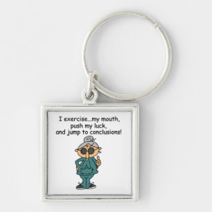 Exercise, Push, Jump Humour Keychain