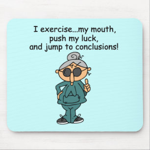 Exercise, Push, Jump Humour Mouse Pad
