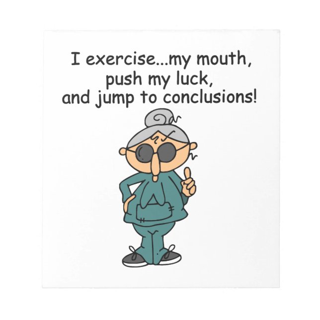 Exercise, Push, Jump Humour Notepad (Front)